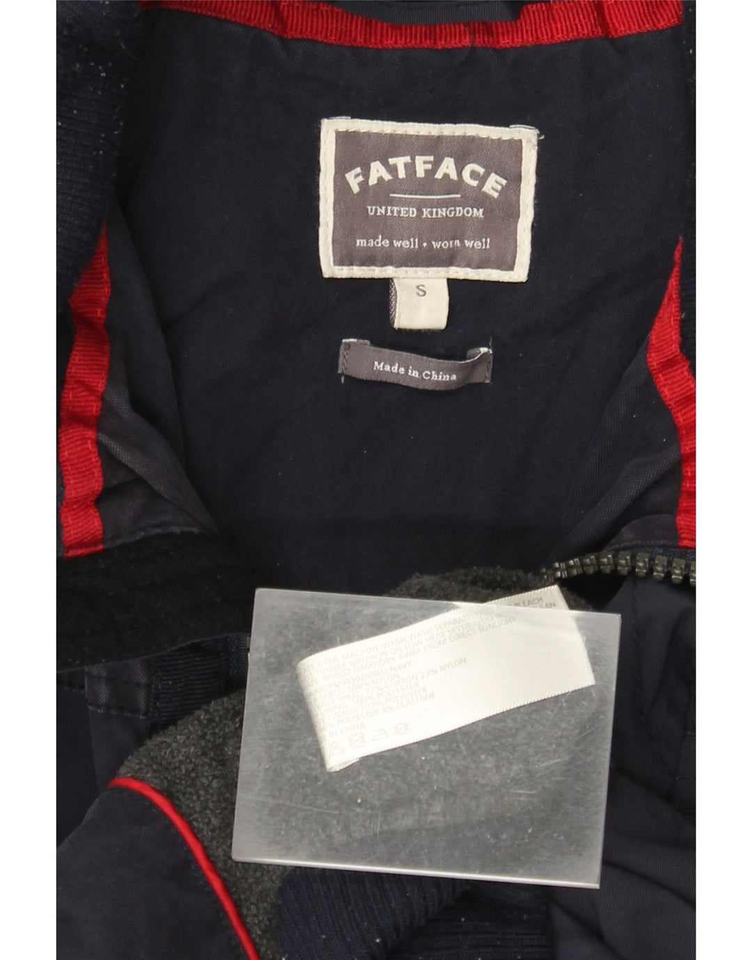 Jachetă bomber cu glugă pentru bărbați Fat Face UK 36 Poliester bleumarin mic