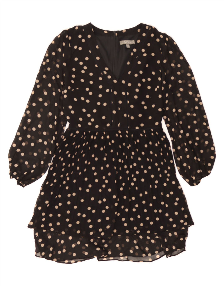 OASIS Womens See Through A-Line Dress UK 10 Small Black Polka Dot Vintage Oasis and Second-Hand Oasis from Messina Hembry 