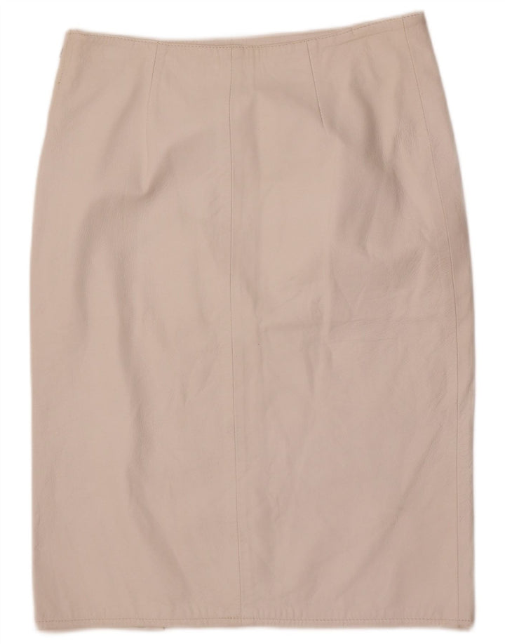 Fusta din piele vintage pentru femei IT 48 XL W32 alb