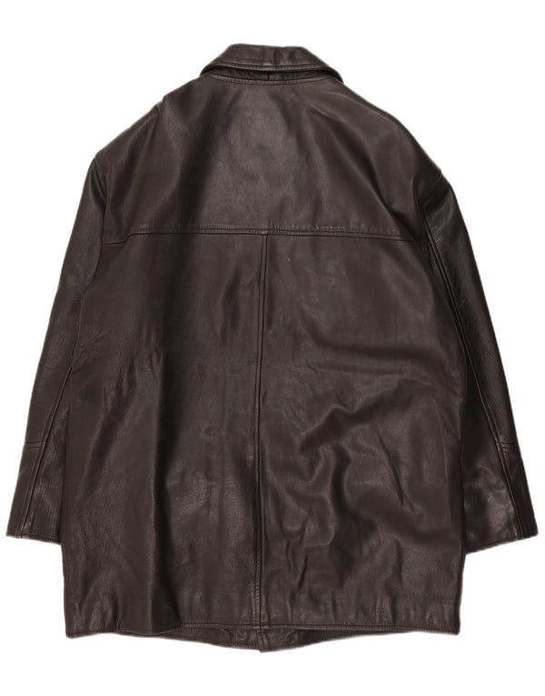 Palton din piele pentru bărbați Ciro Citterio UK 44 2XL, piele neagră Comics