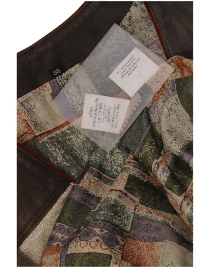 Gilet pentru femei VINTAGE din piele intoarsa cu grafica EU 38 Medium Multicolor Colorblock