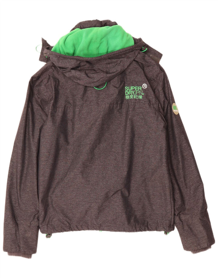 SUPERDRY Mens Windcheater Hooded Windbreaker Jacket UK 36 Small Grey