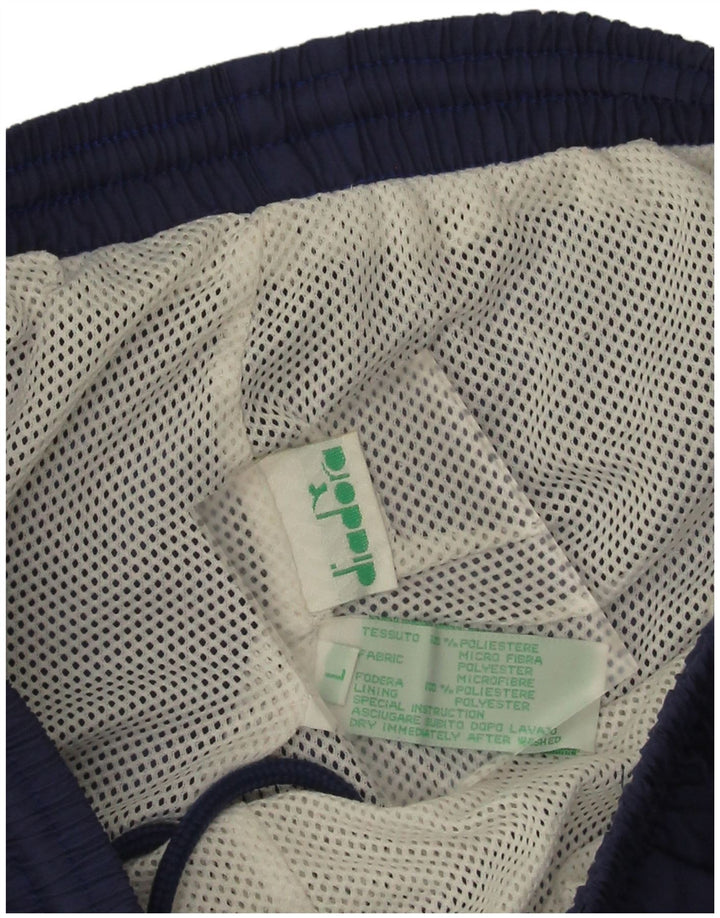 Pantaloni de trening Diadora pentru bărbați Pantaloni de jogging mari poliester bleumarin