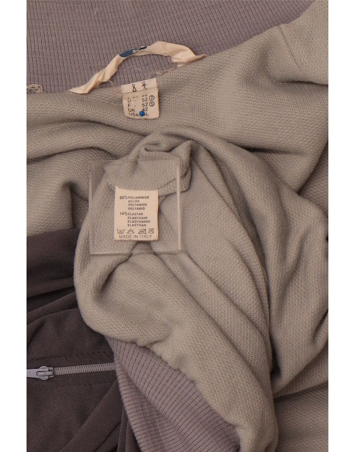 VINTAGE Mens Tracksuit Top Jacket UK 42 Large Grey Colourblock Polyamide