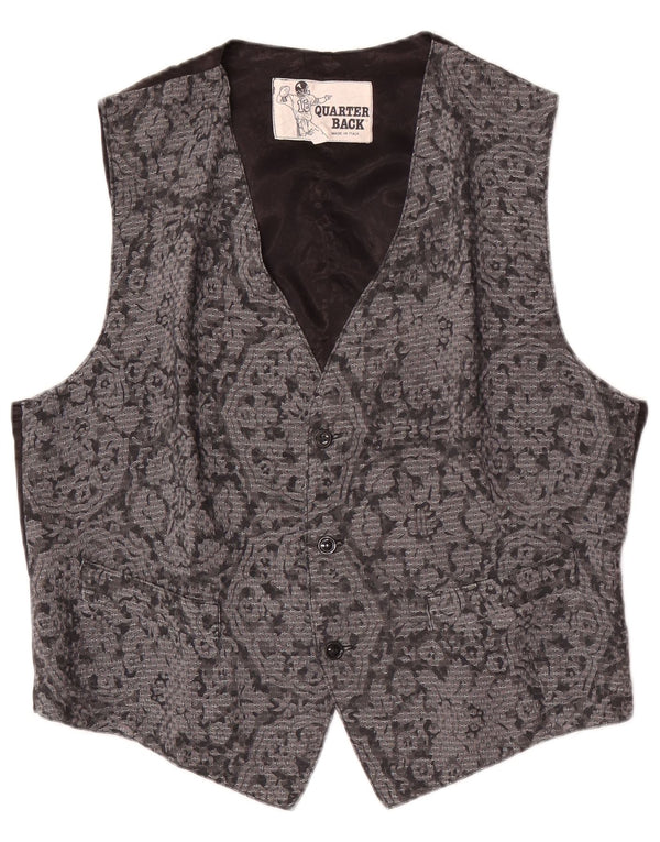 Vestă vintage pentru bărbați, mare, gri, florală