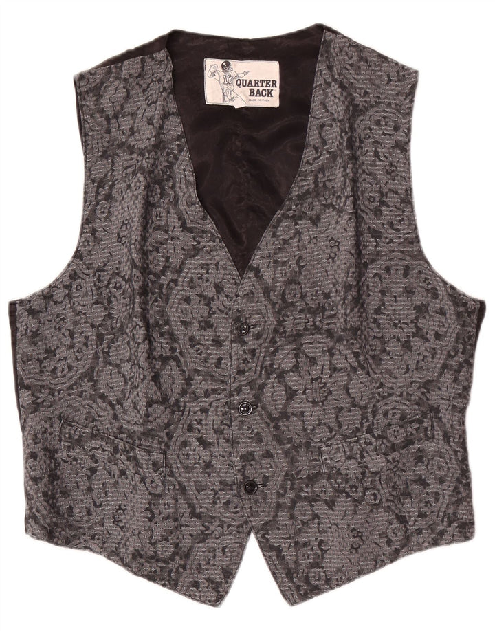 Vestă vintage pentru bărbați, mare, gri, florală