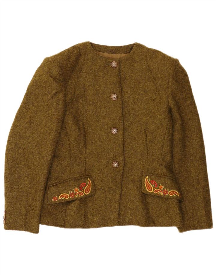 Jachetă Blazer pentru femei Marella, cu 4 nasturi, UK 14, lână cachi mare cachetă