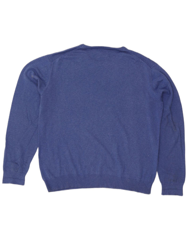 Pulover Gant pentru bărbați, cu gât crew, 2XL, bumbac albastru