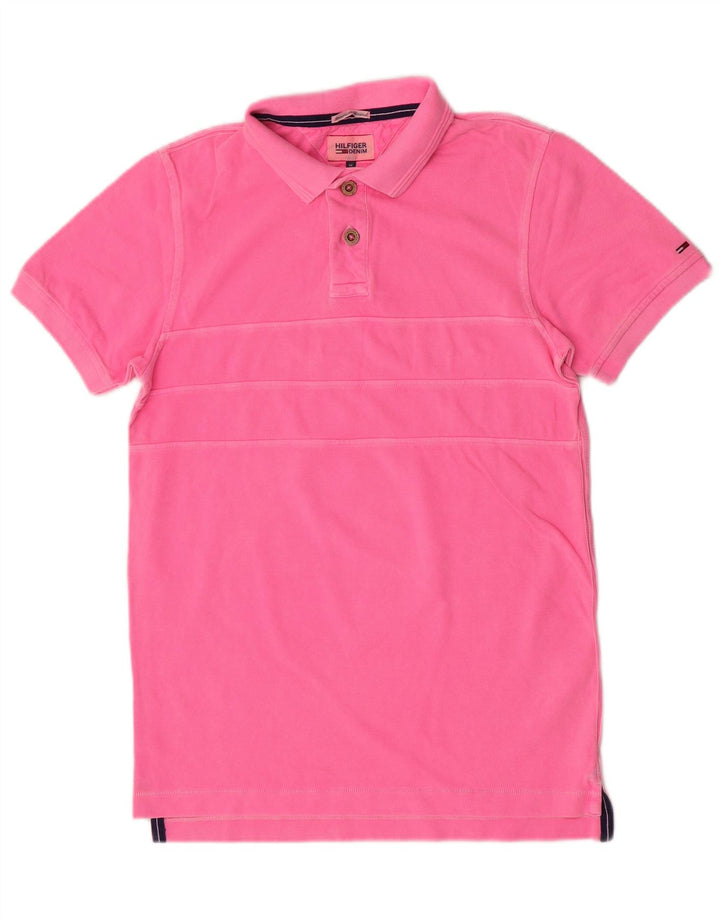 Tricou polo Tommy Hilfiger pentru bărbați, bumbac roz mediu