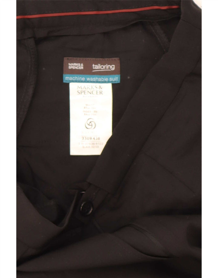 Pantaloni de costum pentru bărbați Marks & Spencer L32 L33 Poliester negru