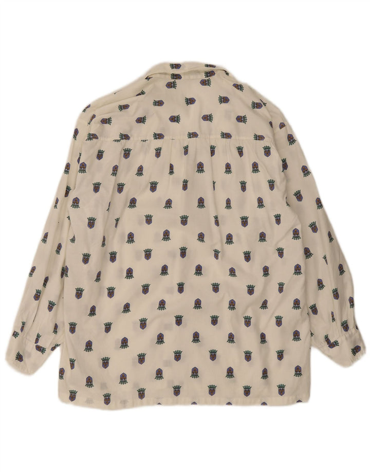 VINTAGE Womens Shirt UK 18 XL White Geometric