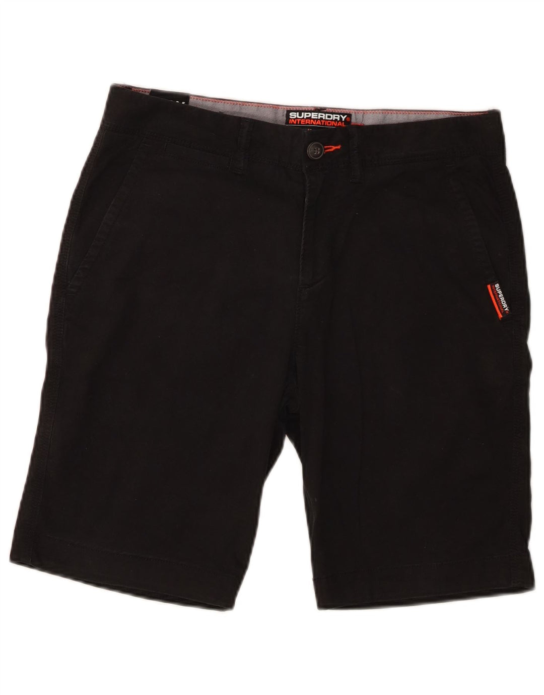 Pantaloni scurți Superdry Slim Chino W30 Bumbac mediu negru
