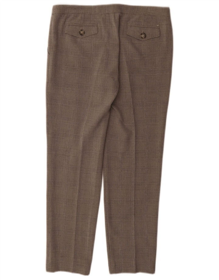 Pantaloni de costum drepți pentru femei Armani EU 40 Medium W30 L27 Gri Check
