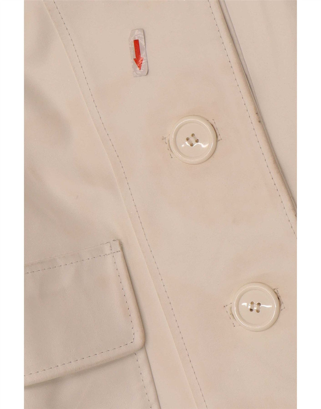 Jachetă vintage din piele cu 3 nasturi pentru femei UK 10 Small White