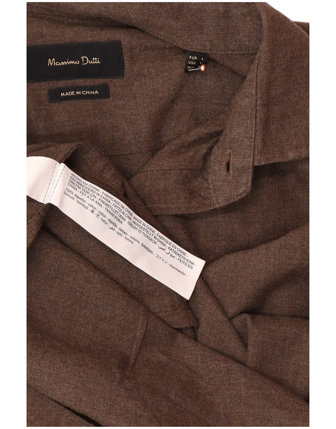Cămașă Bărbați MASSIMO DUTTI Bumbac Maro Mare