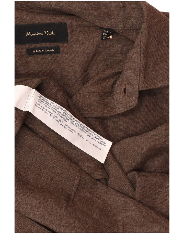 Cămașă Bărbați MASSIMO DUTTI Bumbac Maro Mare