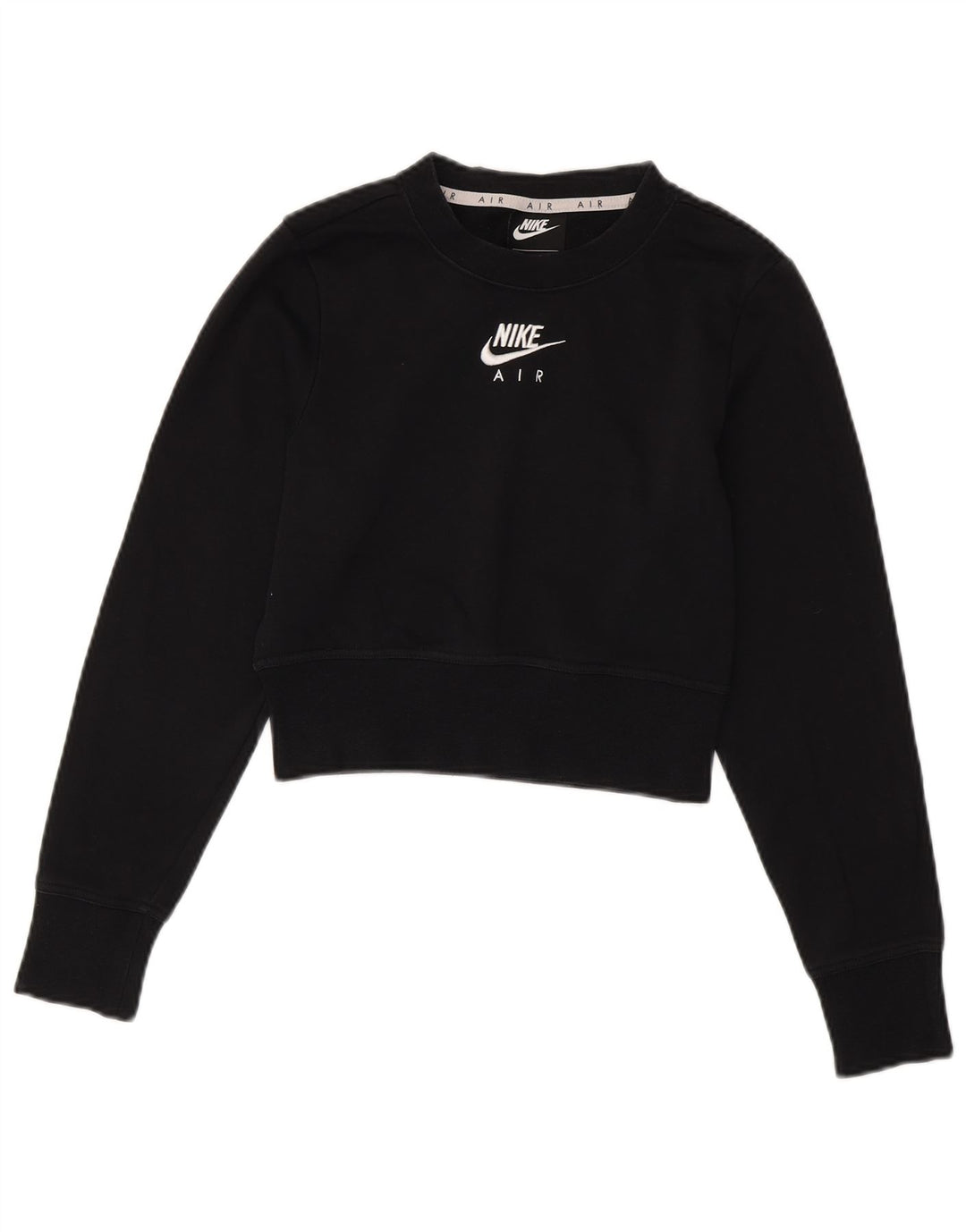 Pulover NIKE Crop Graphic pentru femei UK 6 XS Bumbac negru