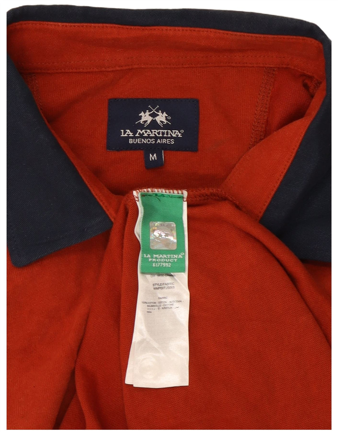 Tricou polo cu mânecă lungă pentru bărbați La Martina, bumbac roșu mediu