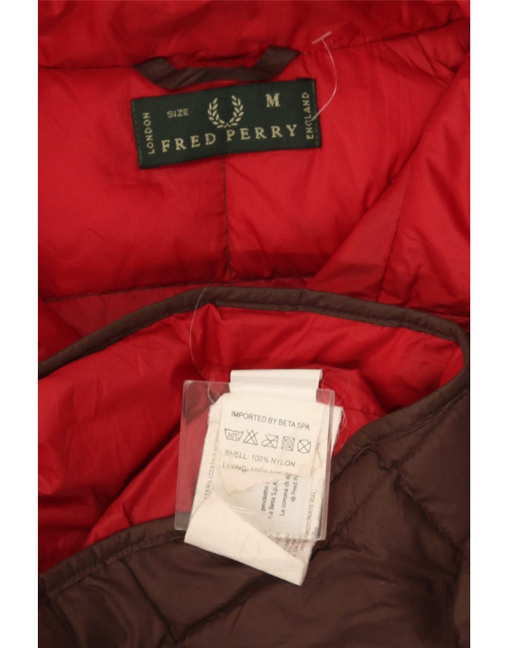 Jachetă căptușită cu glugă pentru bărbați Fred Perry UK 38, maro mediu, nailon