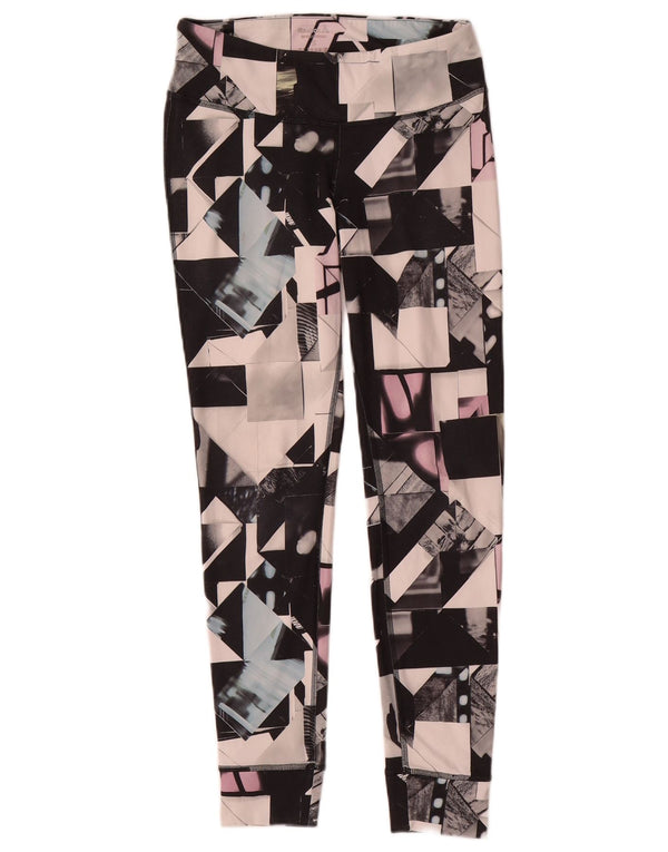Leggings pentru femei Reebok UK 8/10, poliester geometric multicolor mic