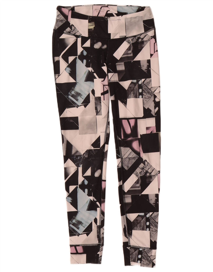 Leggings pentru femei Reebok UK 8/10, poliester geometric multicolor mic