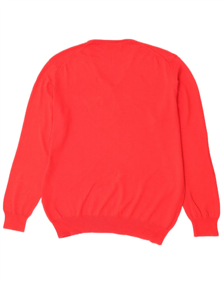 Pulover pentru bărbați Zara, cu decolteu în V, XL, bumbac roșu
