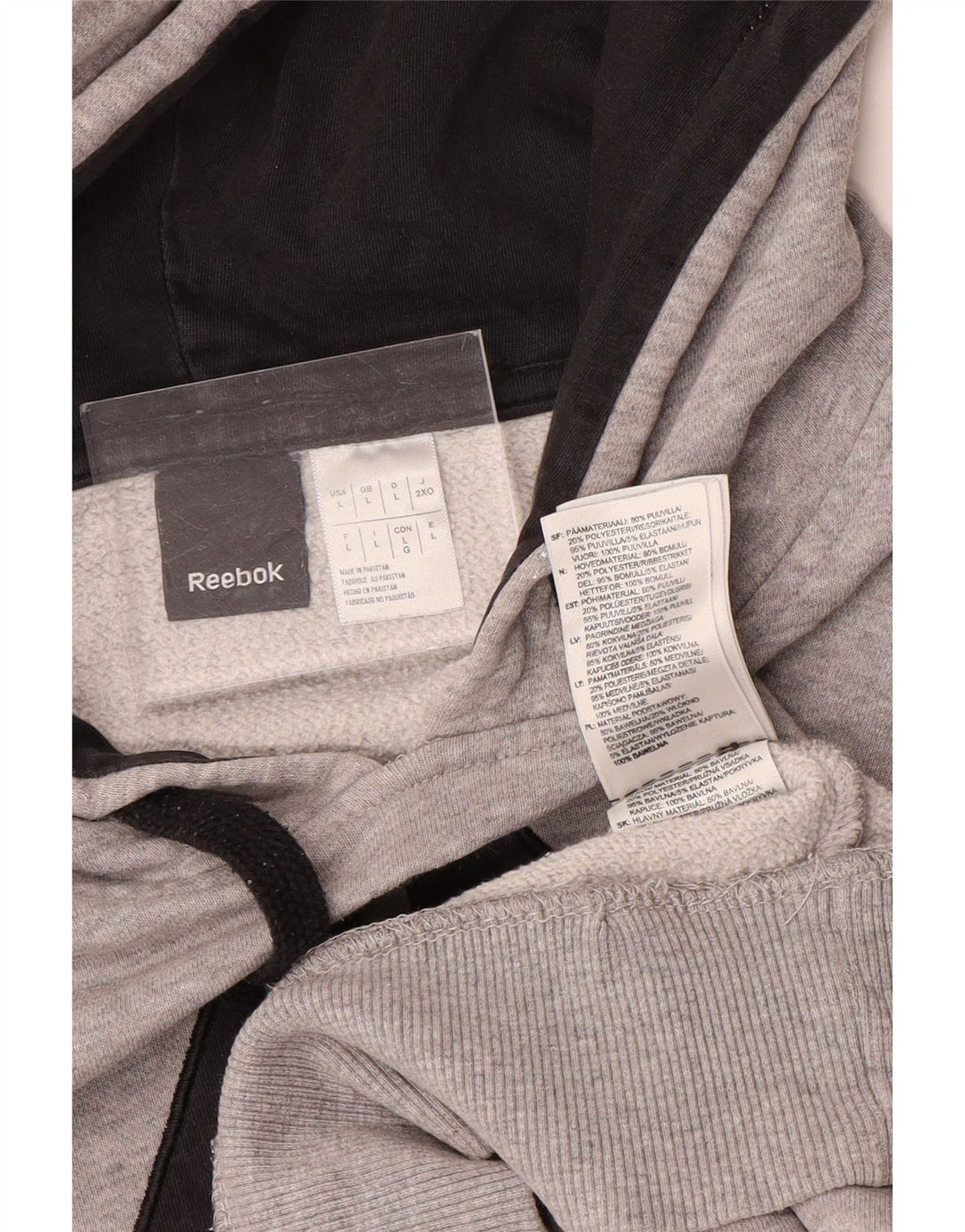 Jumper Reebok pentru bărbați cu capota, mare, gri, bumbac