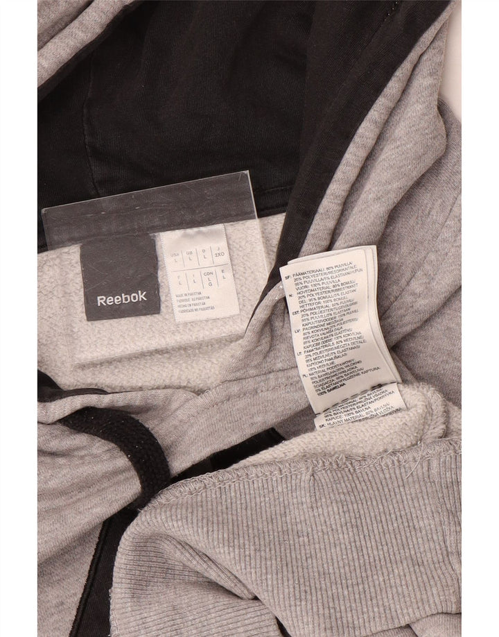 Jumper Reebok pentru bărbați cu capota, mare, gri, bumbac