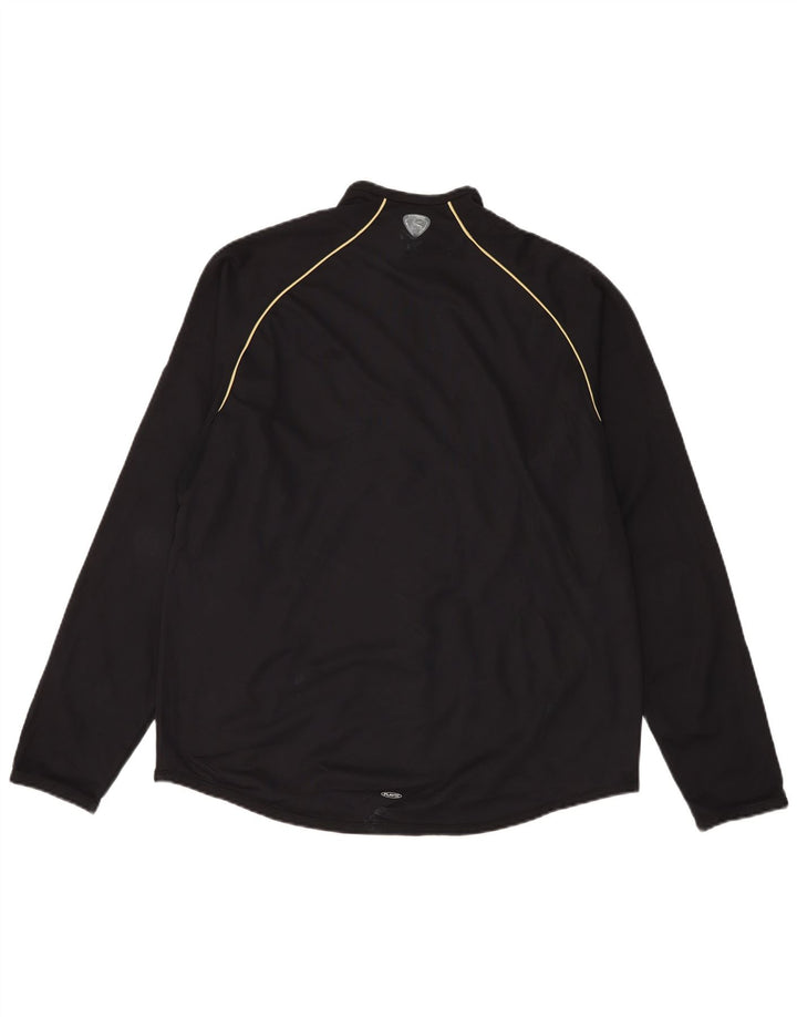 Top de trening Reebok pentru bărbați, cu fermoar și gât, din poliester negru