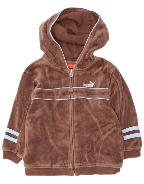 Pulover Puma Baby Boys Velour Zip Hoodie 18-24 luni Maro Colorblock
