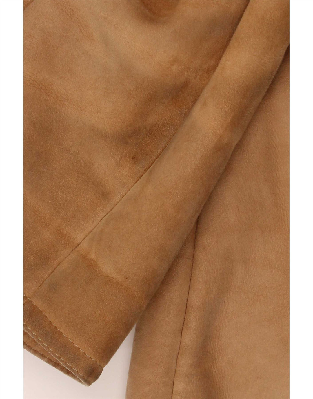 Jachetă din shearling cu glugă vintage pentru femei UK 12 Bej mediu