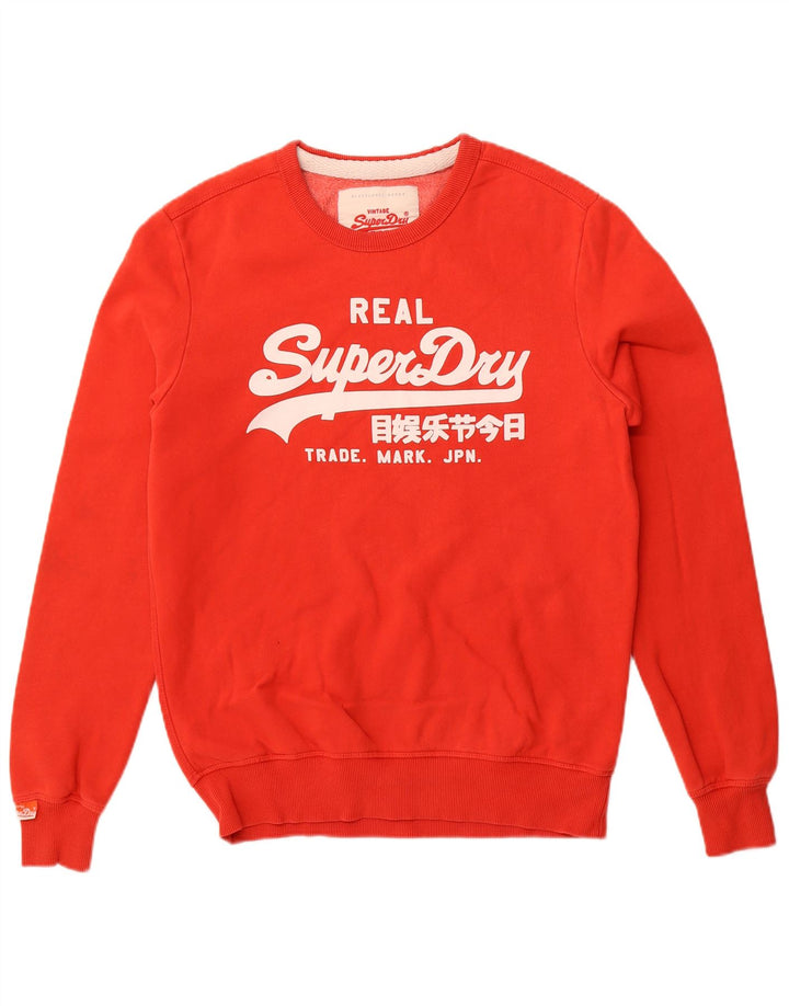 SUPERDRY Hanorac grafic pentru bărbați Pulover mare, roșu, bumbac
