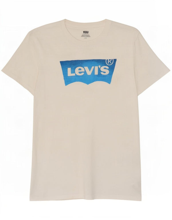 Tricou grafic Levi's pentru bărbați Top mare din bumbac alb