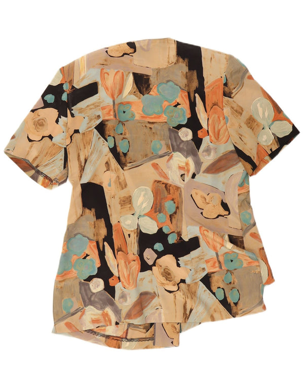 Bluză vintage cămașă cu mânecă scurtă pentru femei UK 18 XL, multicoloră, patchwork