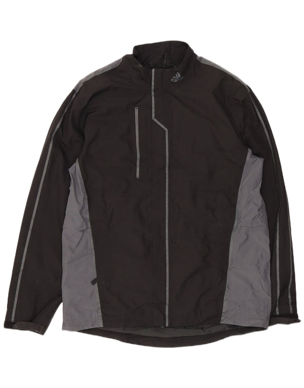 Jachetă Windbreaker cu grafică ADIDAS pentru bărbați UK 42 XL Negru Colorblock