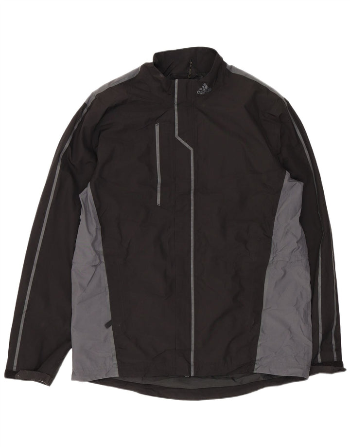 Jachetă Windbreaker cu grafică ADIDAS pentru bărbați UK 42 XL Negru Colorblock
