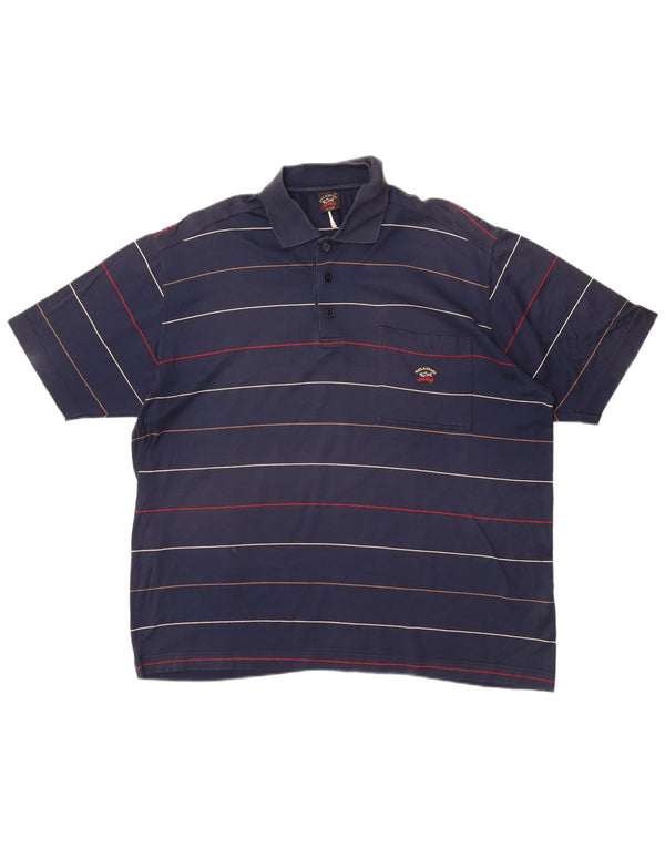 Cămașă polo Paul & Shark pentru bărbați, 2XL, bleumarin, cu dungi