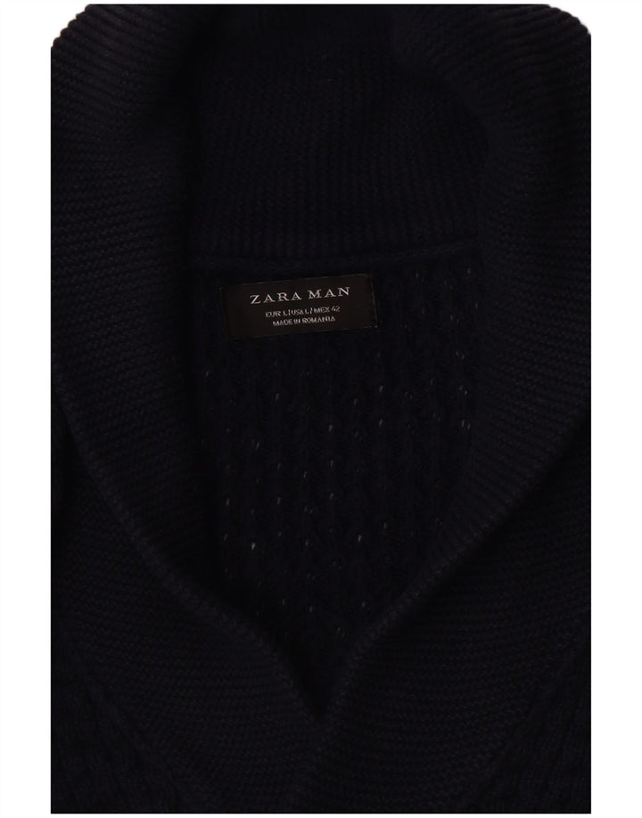 Pulover cardigan pentru bărbați Zara, mare, bleumarin