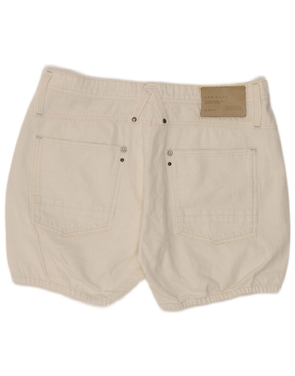 Pantaloni scurti din denim pentru femei G-Star W27 Small Bumbac alb