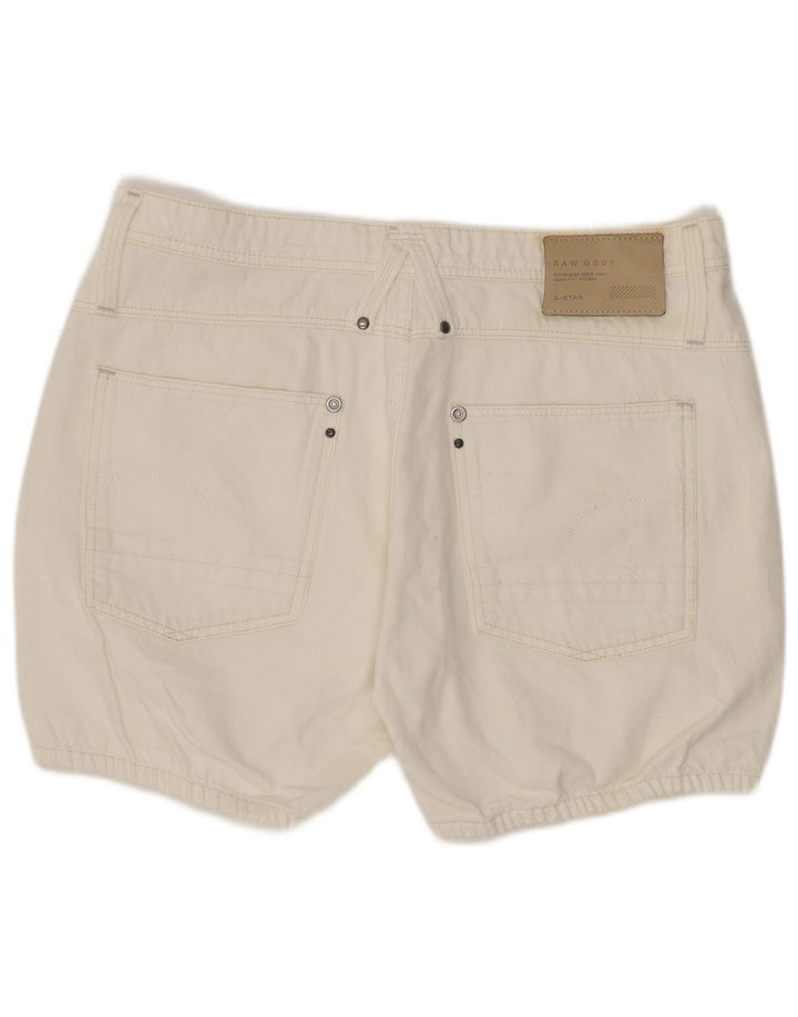 Pantaloni scurti din denim pentru femei G-Star W27 Small Bumbac alb