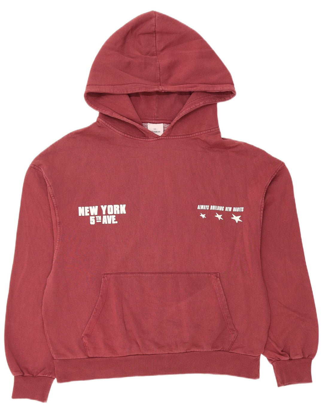 Pull & Bear Pull & Bear Pulover Oversized Hoodie pentru femei UK 14 Medium Burgundy