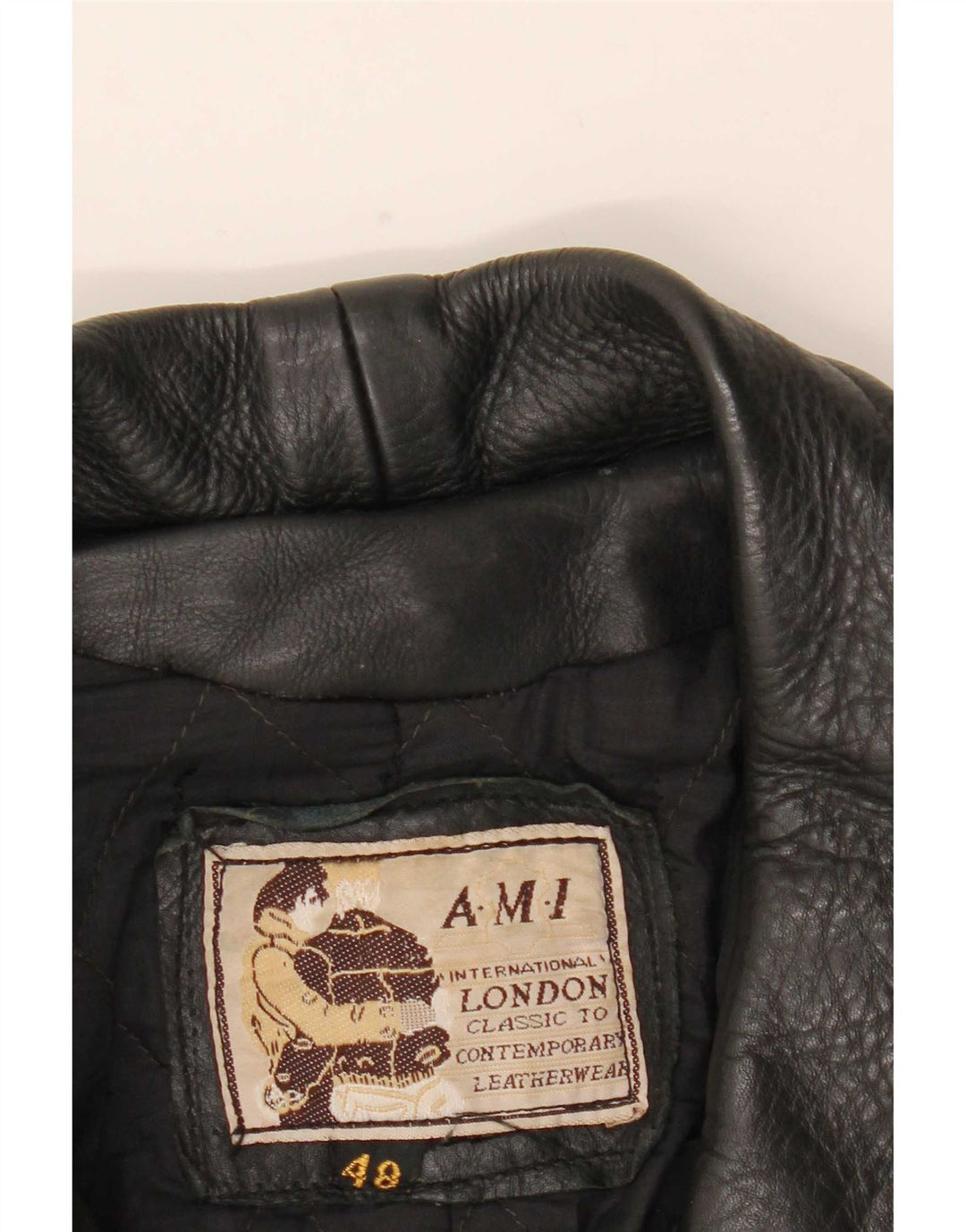 Jachetă motociclist din piele pentru bărbați AMI UK 48 4XL Negru