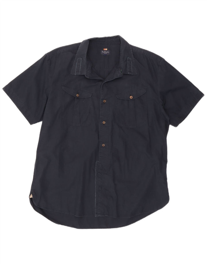 Cămașă cu mânecă scurtă pentru bărbați Paul Smith, bumbac bleumarin 2XL