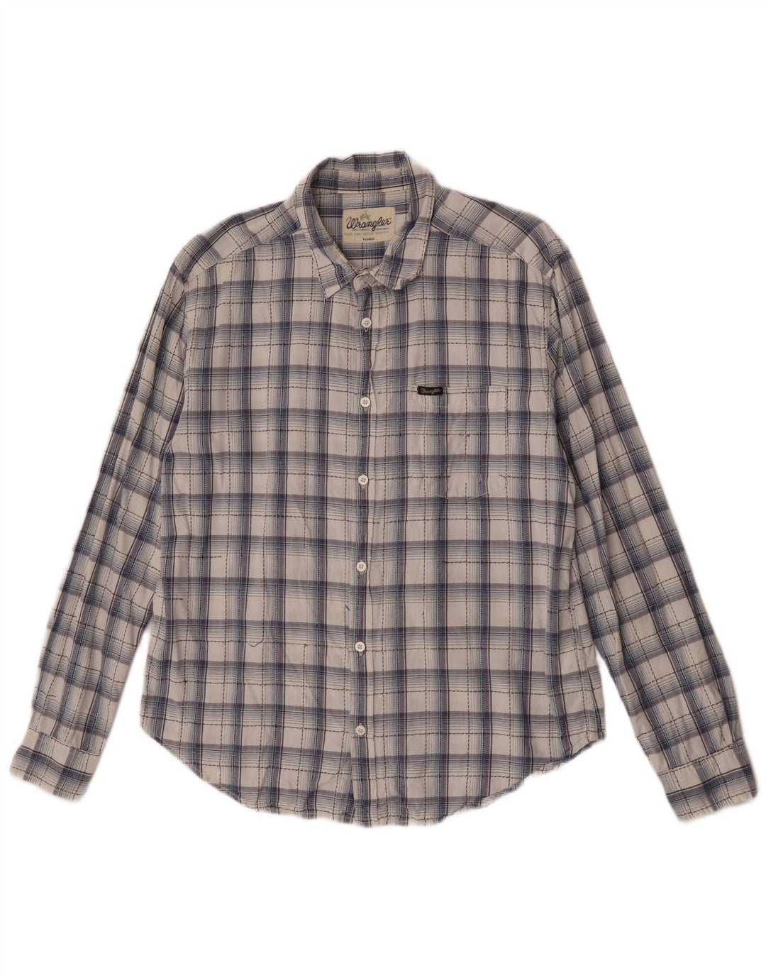 Cămașă pentru bărbați Wrangler XL, bumbac cu carouri bleumarin