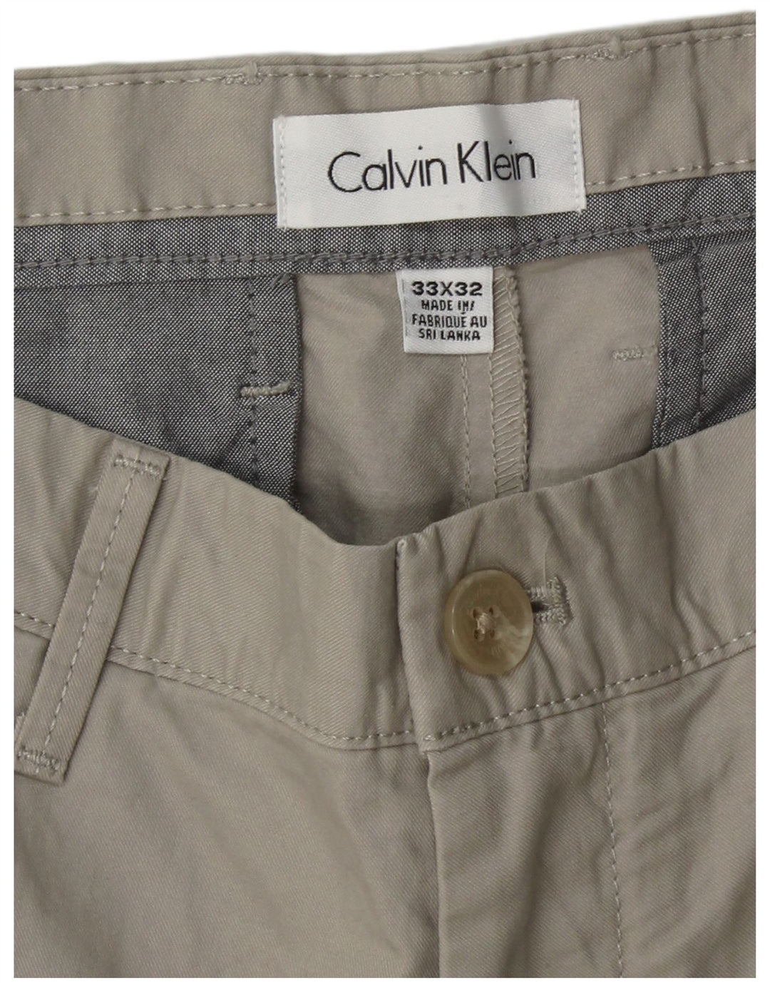 Pantaloni chino drepți pentru bărbați CALVIN KLEIN L33 L32 bumbac gri
