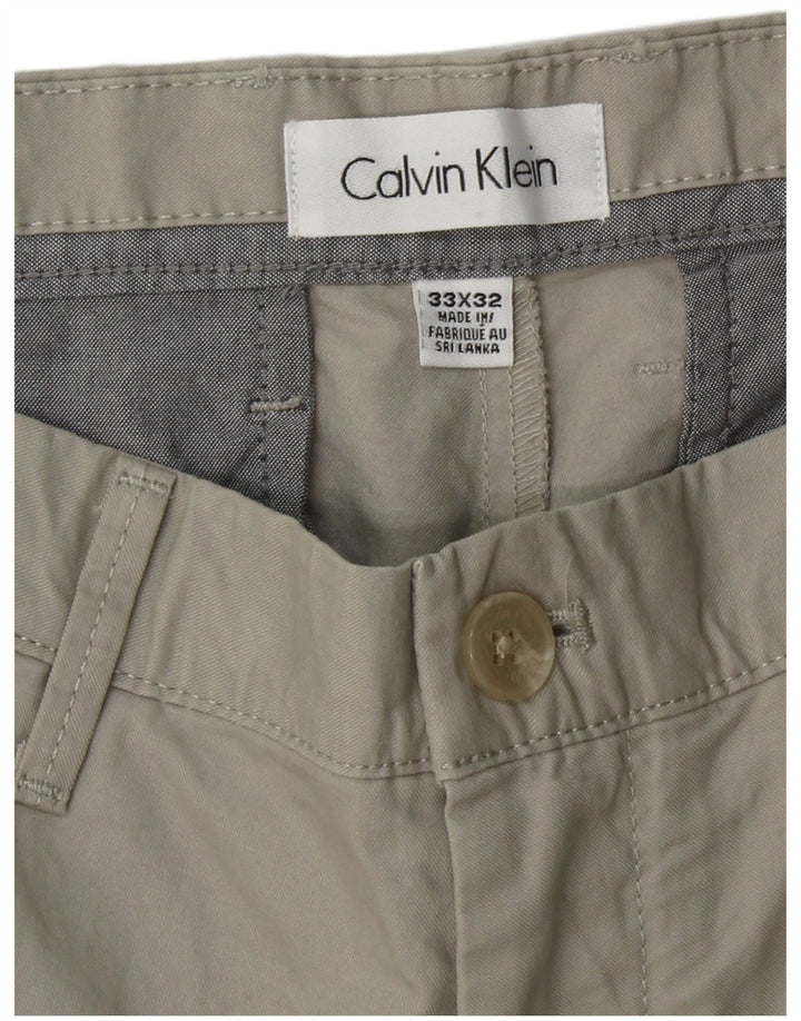Pantaloni chino drepți pentru bărbați CALVIN KLEIN L33 L32 bumbac gri