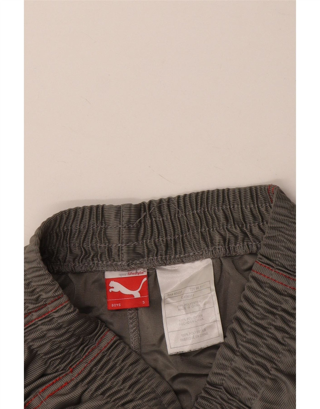 Pantaloni scurti sport PUMA pentru băieți 7-8 ani, mici, gri, poliester color bloc