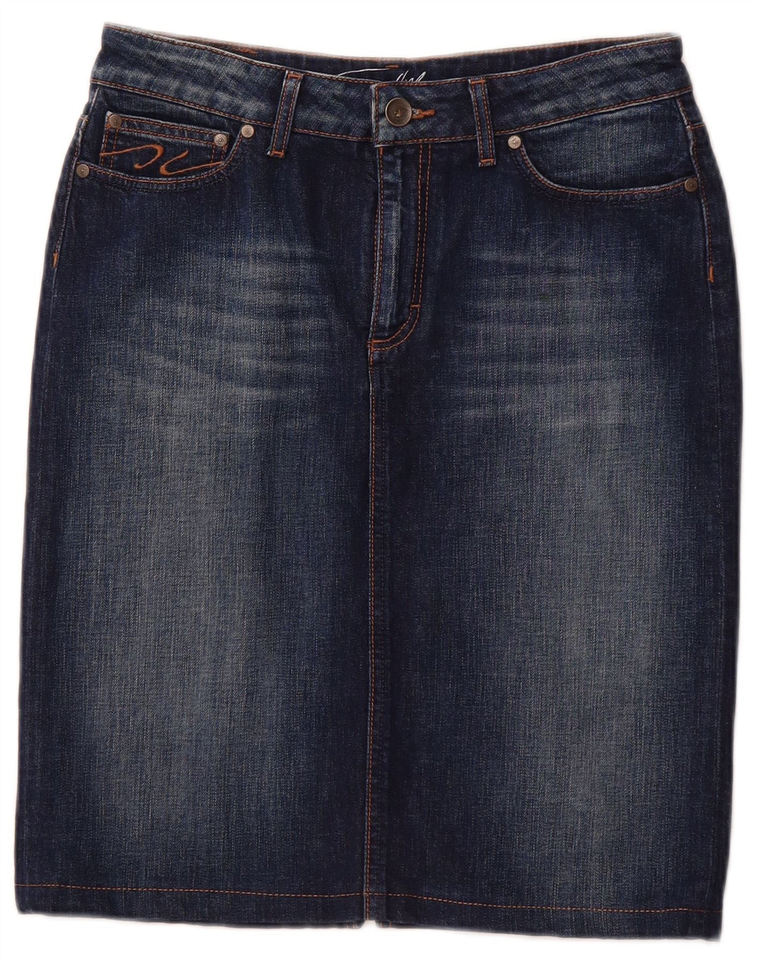 TOMMY HILFIGER Fusta de blugi pentru femei US 10 Large W30 Bumbac bleumarin