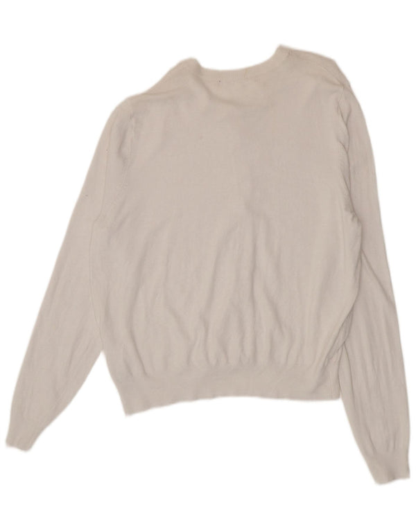 Pulover cardigan pentru femei Marks & Spencer UK 18 XL, viscoză albă
