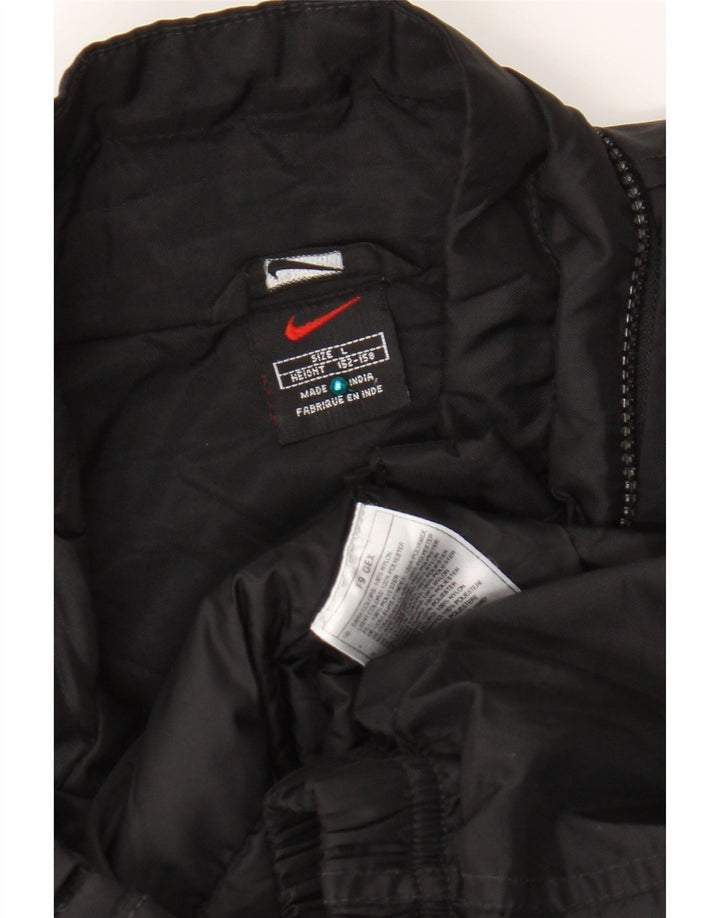 Jachetă Windbreaker cu grafică Nike pentru băieți 12-13 ani, mare, negru, nailon